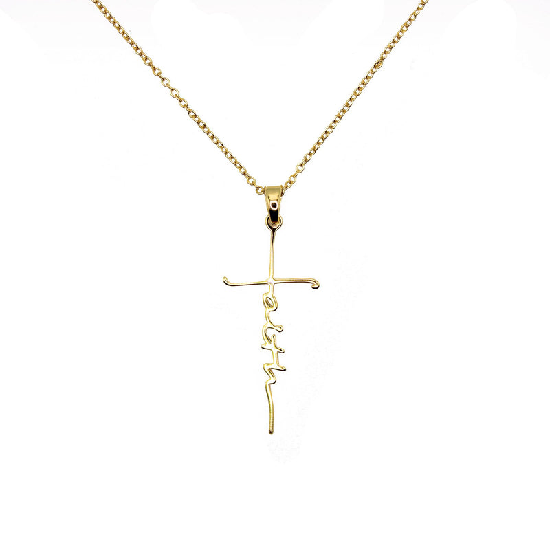 Love in Faith | Faith Cross Necklace | Christian Accessories | Faith-Based Apparel | Christian Gifts (Gold)