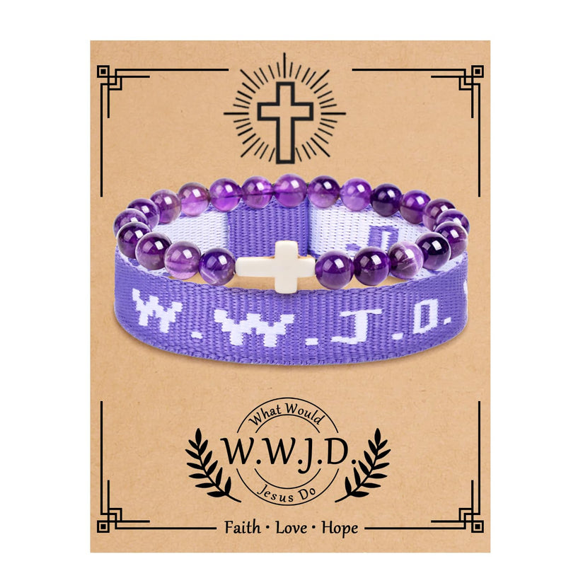 COLOYAN WWJD Bracelet Christian Cross Bracelets for Women Men Jesus Bracelets Faith Religious Easter Christian Jewelry